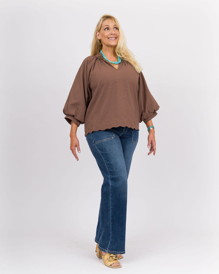 Chocolate Scallop Edge Top