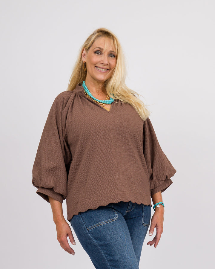 Chocolate Scallop Edge Top