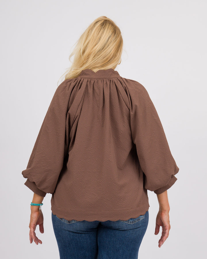 Chocolate Scallop Edge Top
