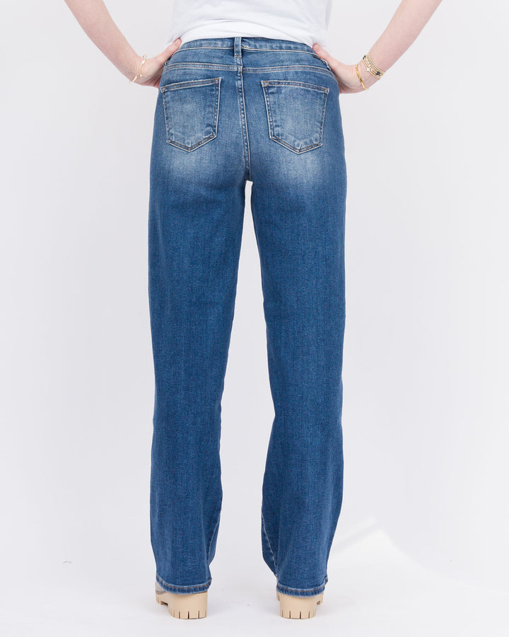 Risen Tummy Control  High Rise Wide Baggy Jeans