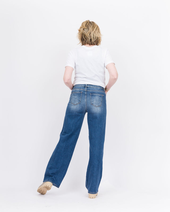 Risen Tummy Control  High Rise Wide Baggy Jeans