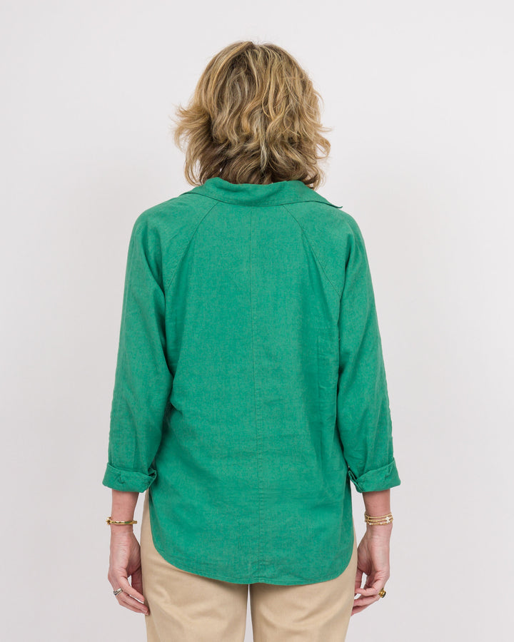 Z Supply The Perfect Linen Top - Botanical Green