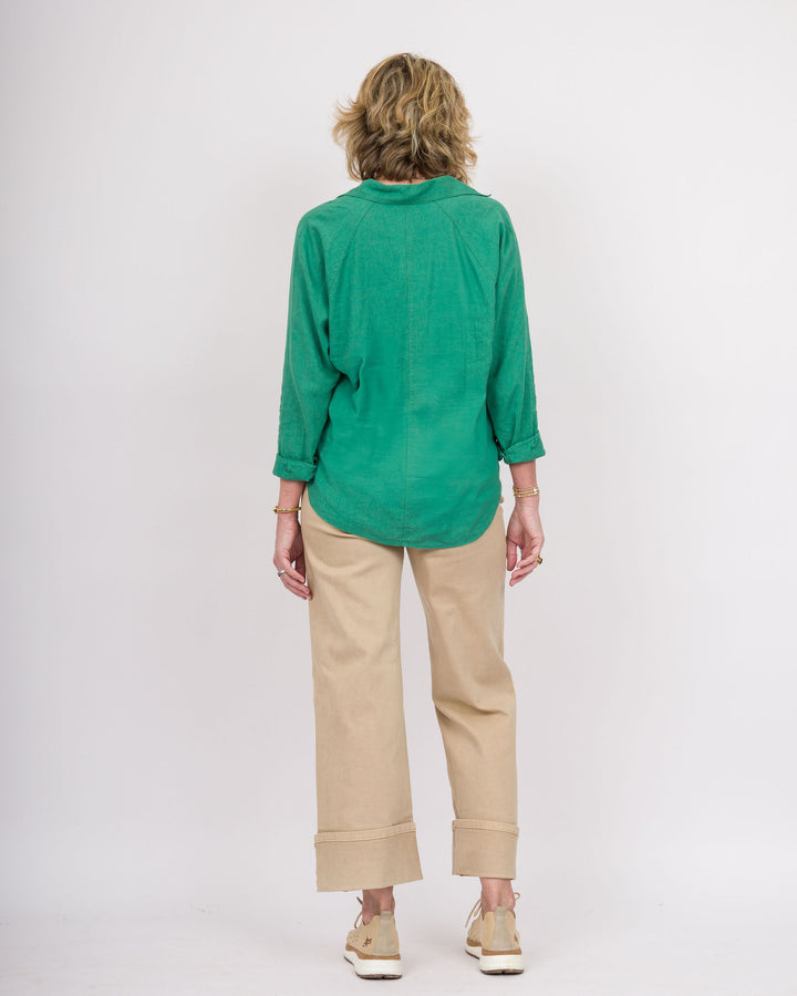 Z Supply The Perfect Linen Top - Botanical Green