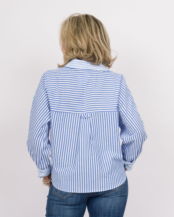 Theodora Striped Top- Blue