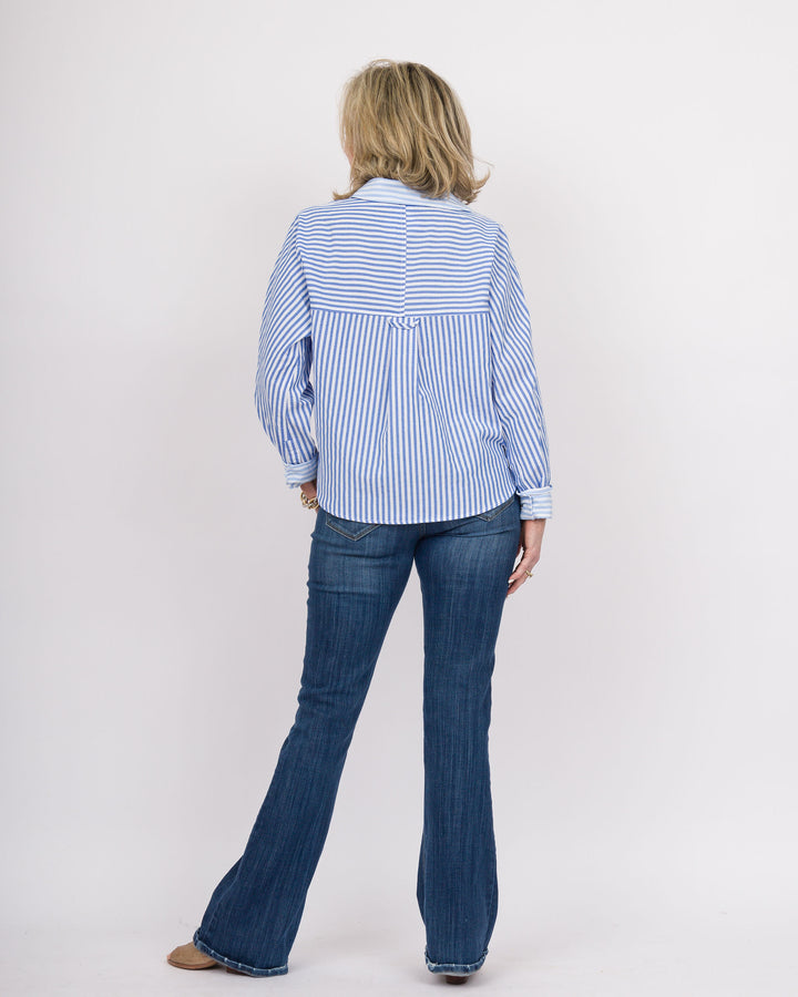 Theodora Striped Top- Blue