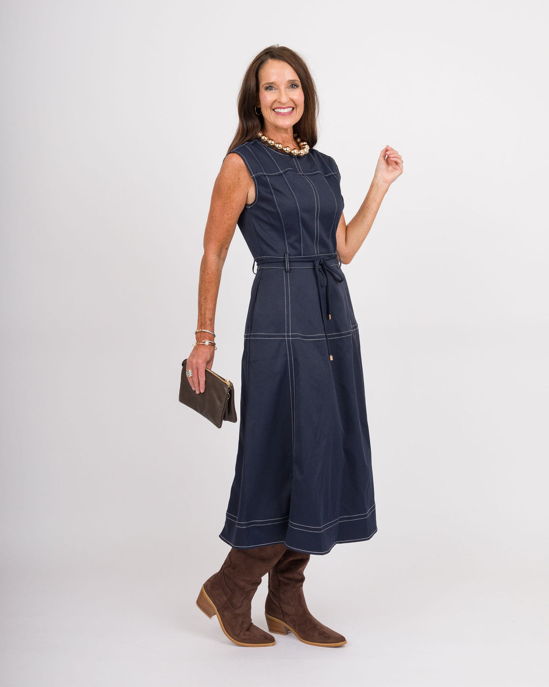 The Camden Navy Midi Dress