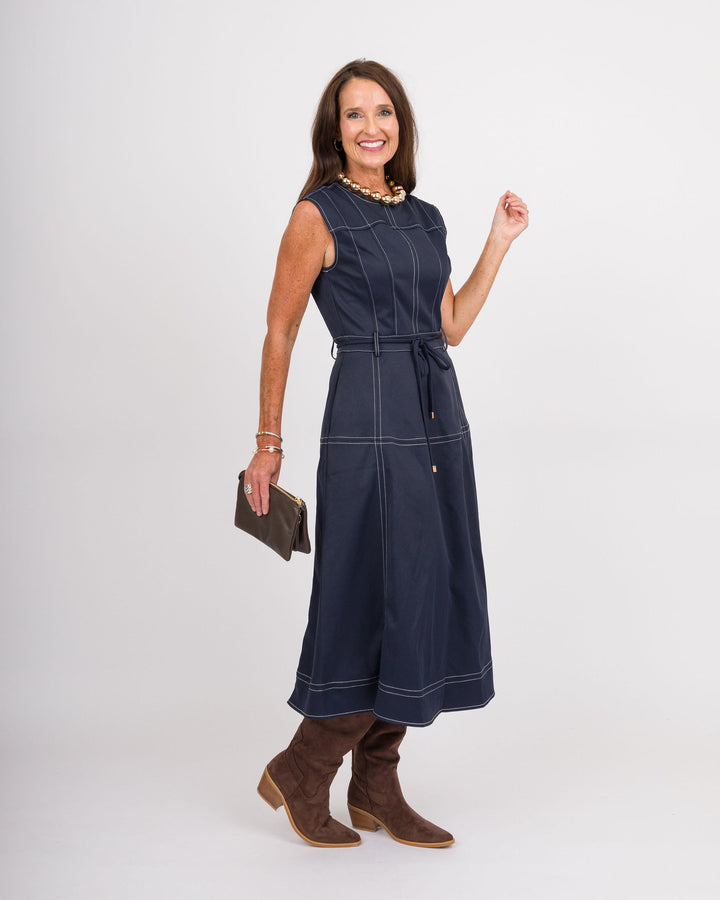 The Camden Navy Midi Dress