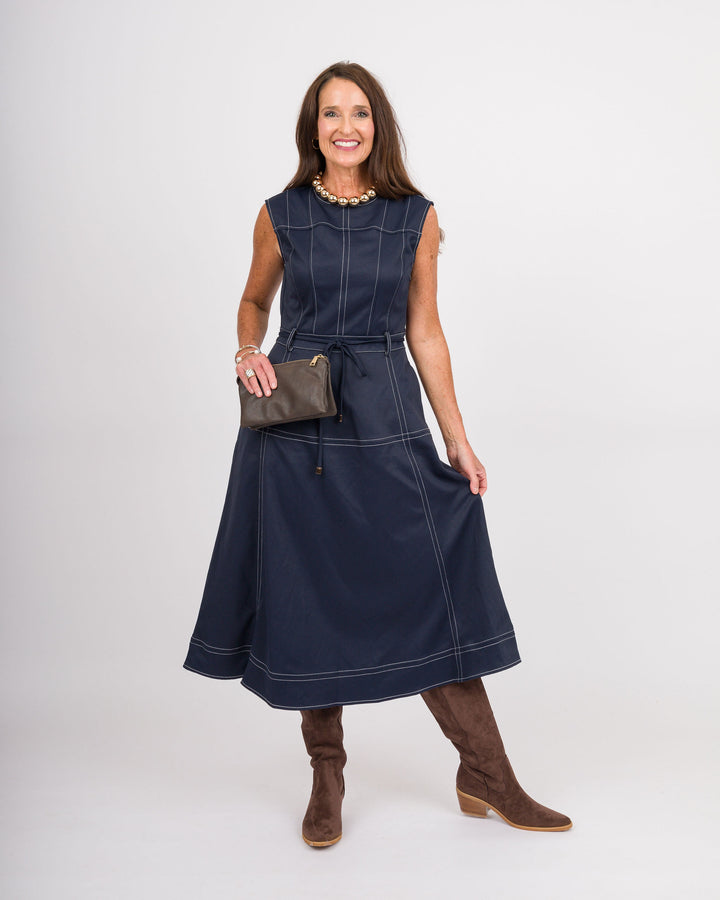The Camden Navy Midi Dress