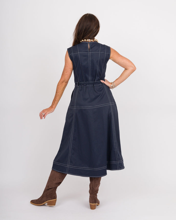 The Camden Navy Midi Dress