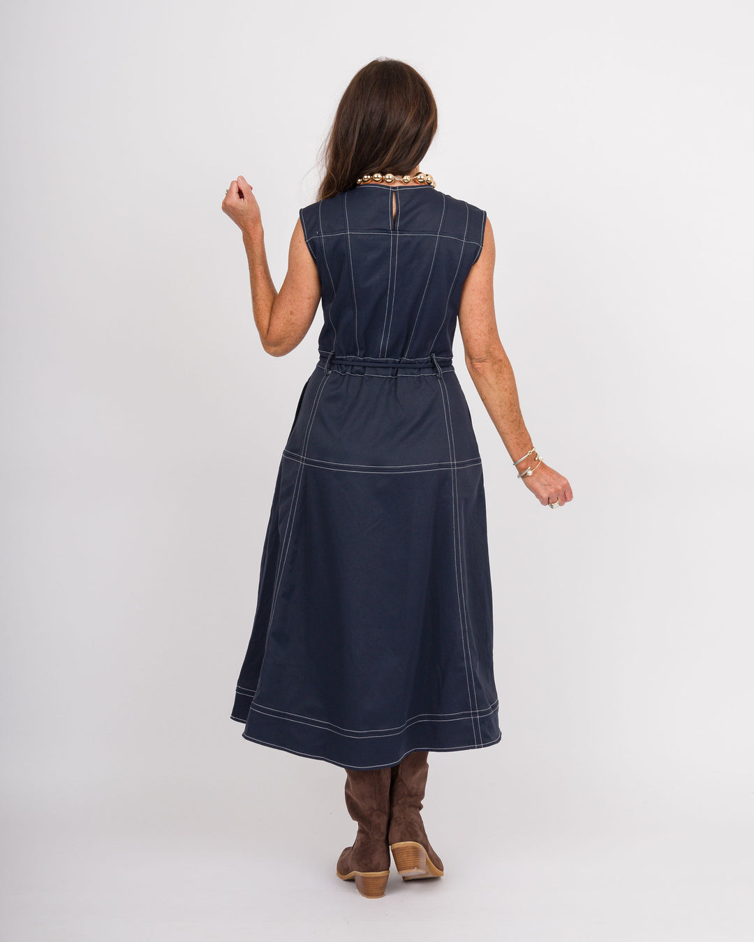 The Camden Navy Midi Dress