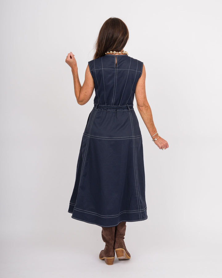 The Camden Navy Midi Dress