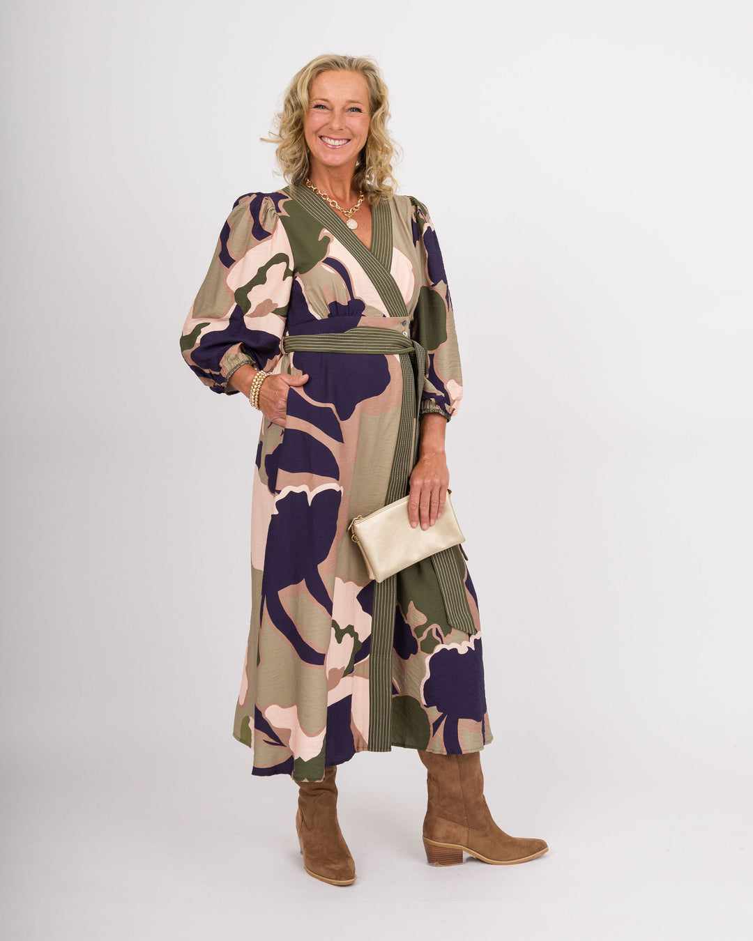 Campbell Balloon Sleeve Midi Dress