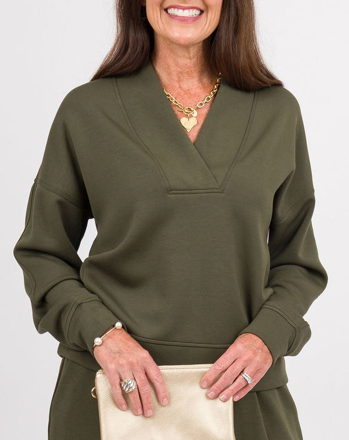 Spanx AirEssentials V-Neck Long Sleeve - Monstera