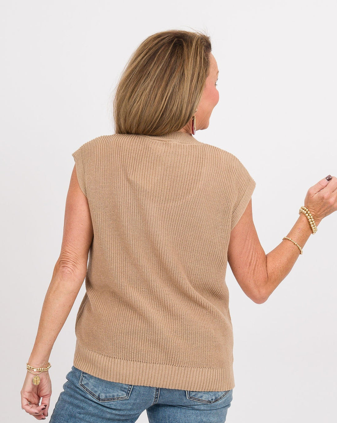 Sutton Sleeveless Sweater - Beige