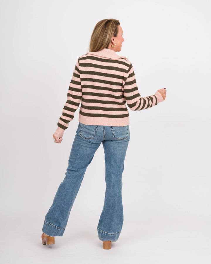 Berry Mousse Striped Cardigan