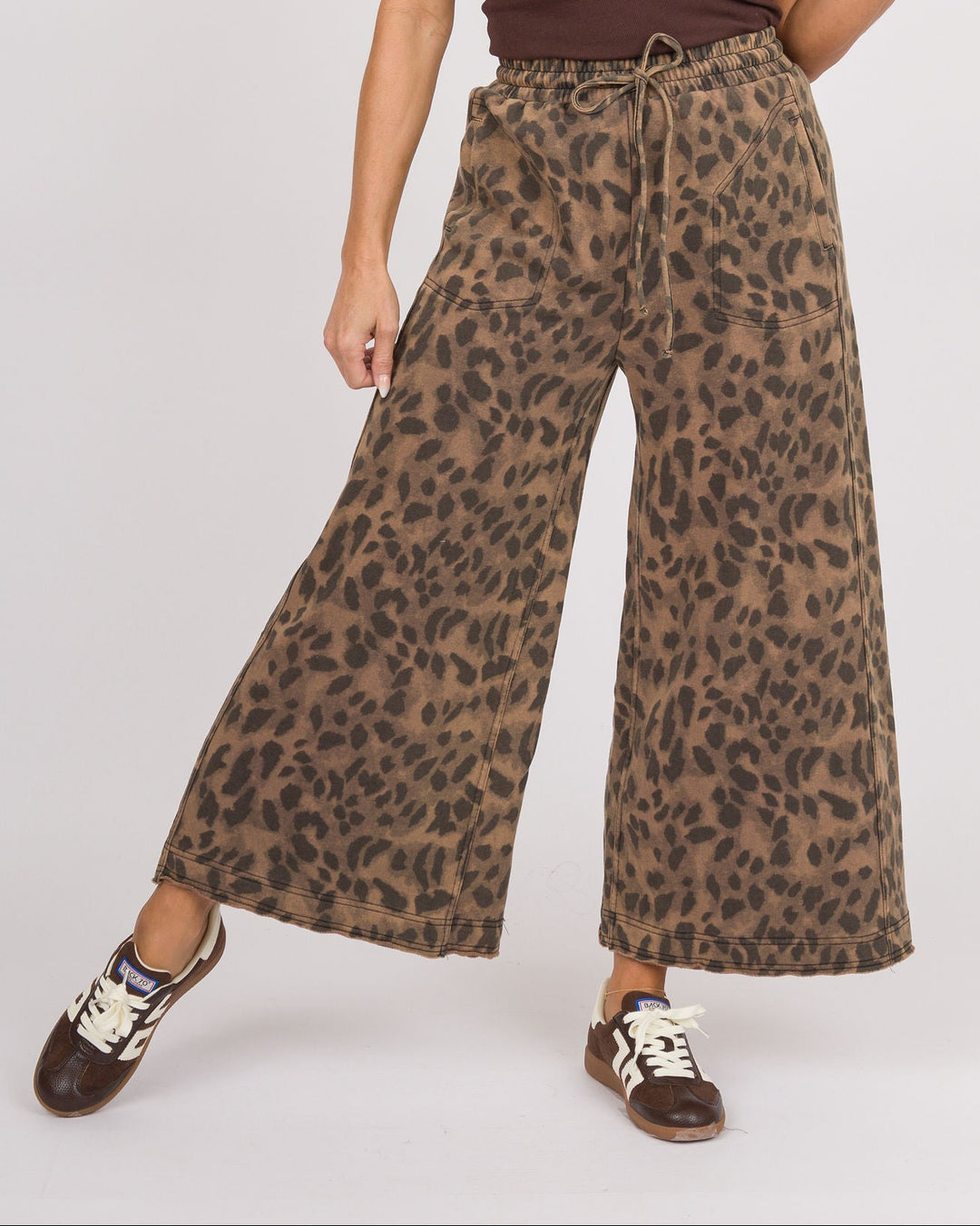 Mocha Safari Wide Leg Pants