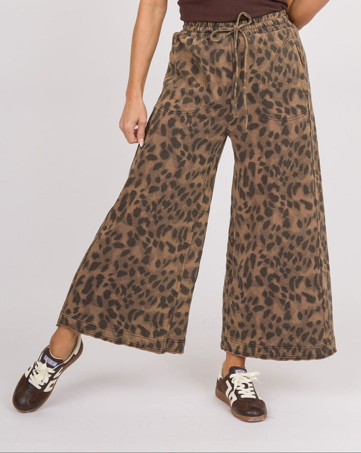 Mocha Safari Wide Leg Pants