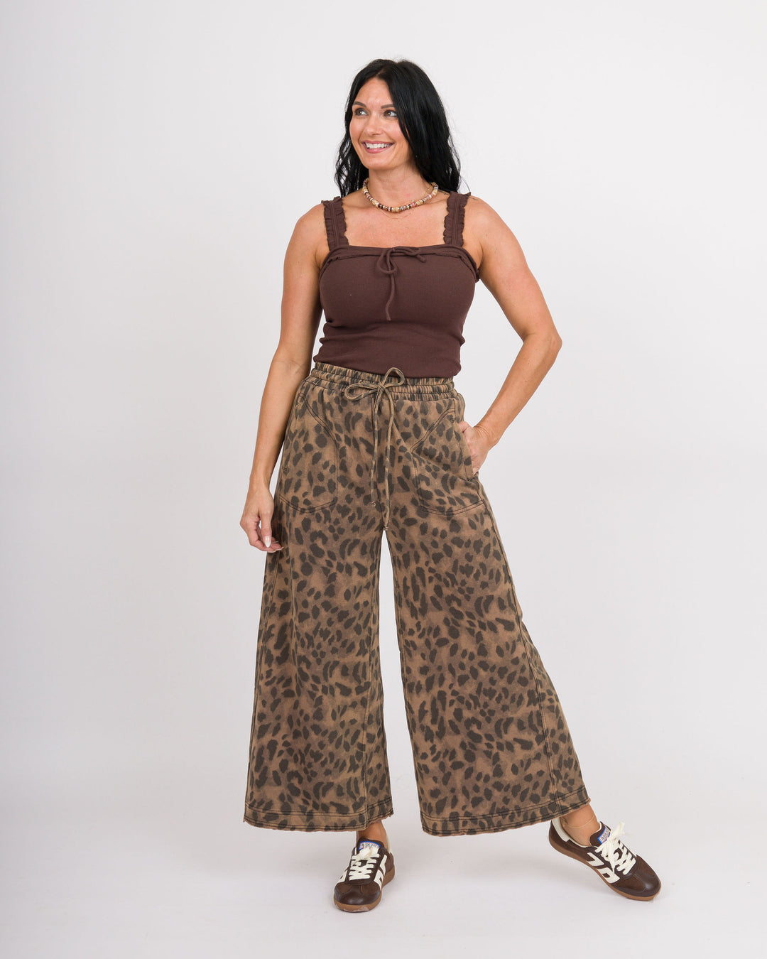 Mocha Safari Wide Leg Pants