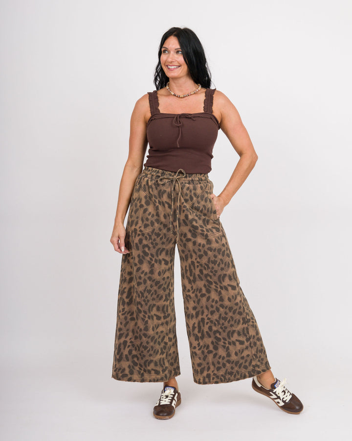 Mocha Safari Wide Leg Pants