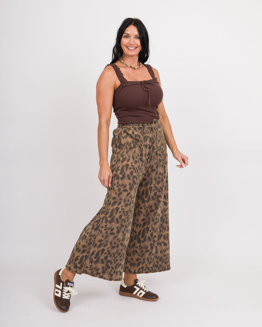 Mocha Safari Wide Leg Pants