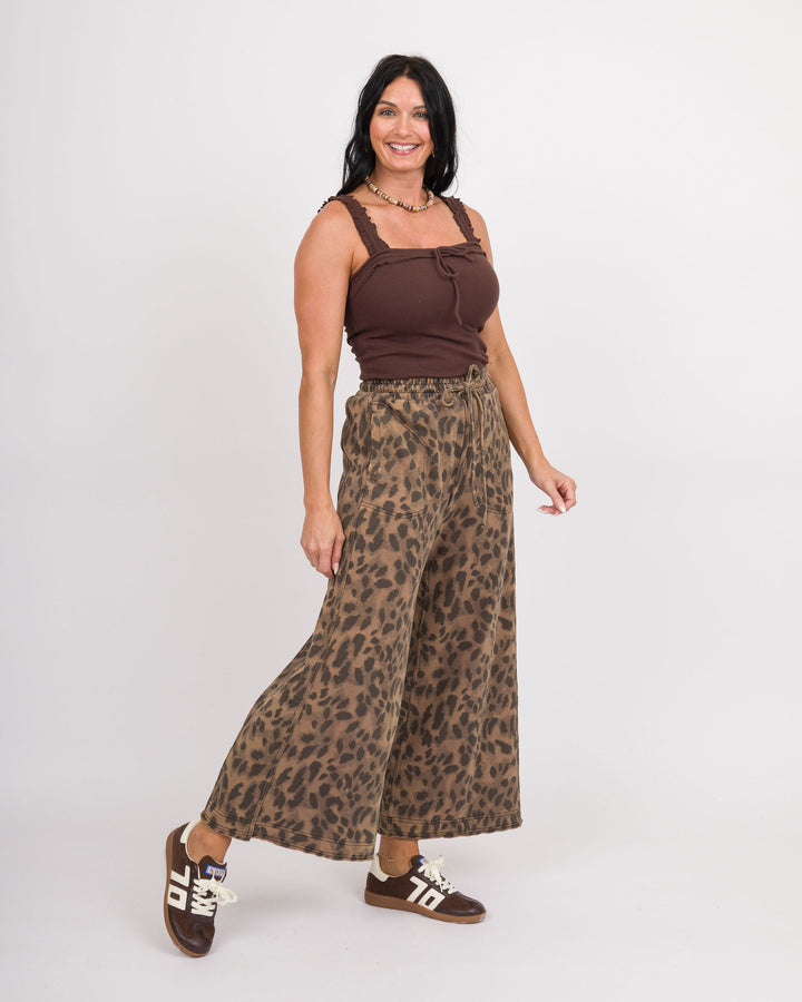 Mocha Safari Wide Leg Pants