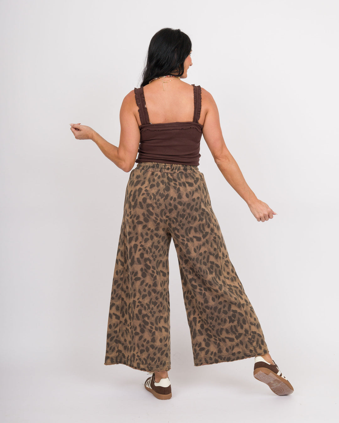 Brown Rib Knit Tank Top