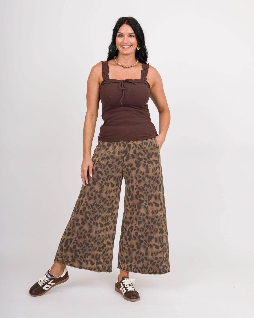 Mocha Safari Wide Leg Pants