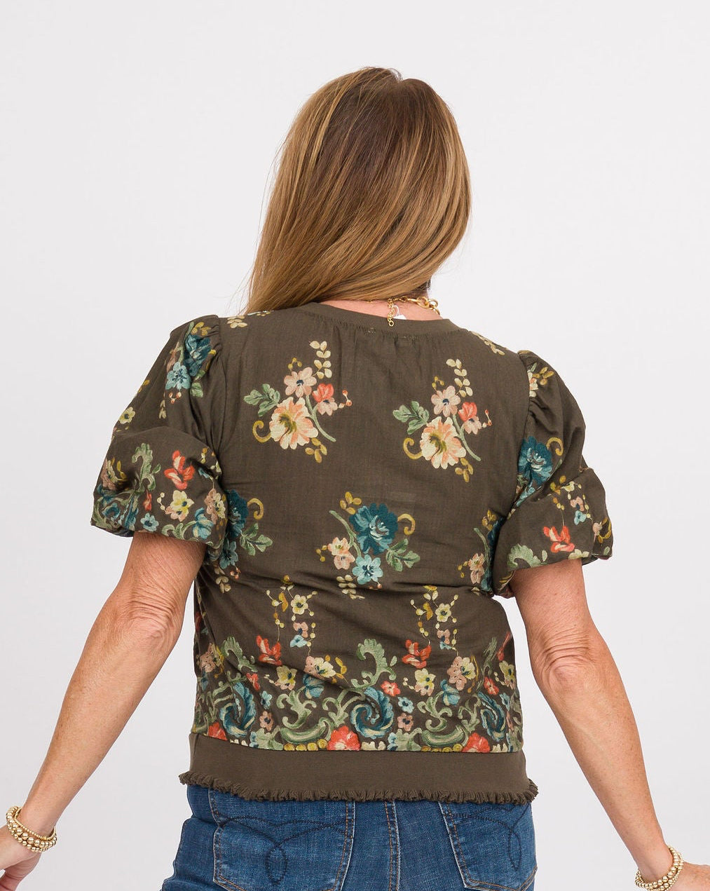 Hennessy Embroidered Top - Brown