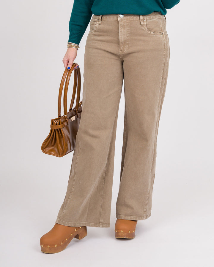 Risen Tummy Control High Rise Crop Wide Pants