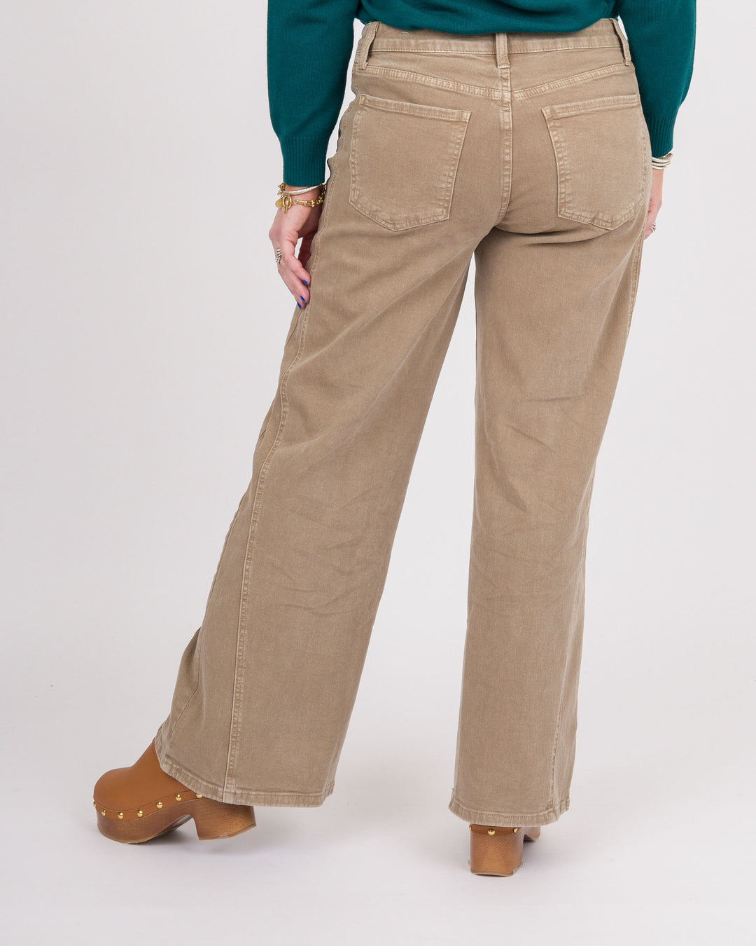 Risen Tummy Control High Rise Crop Wide Pants