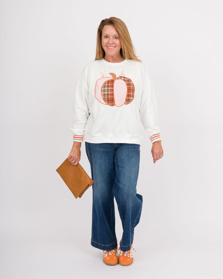 White Long Sleeve Pumpkin Top
