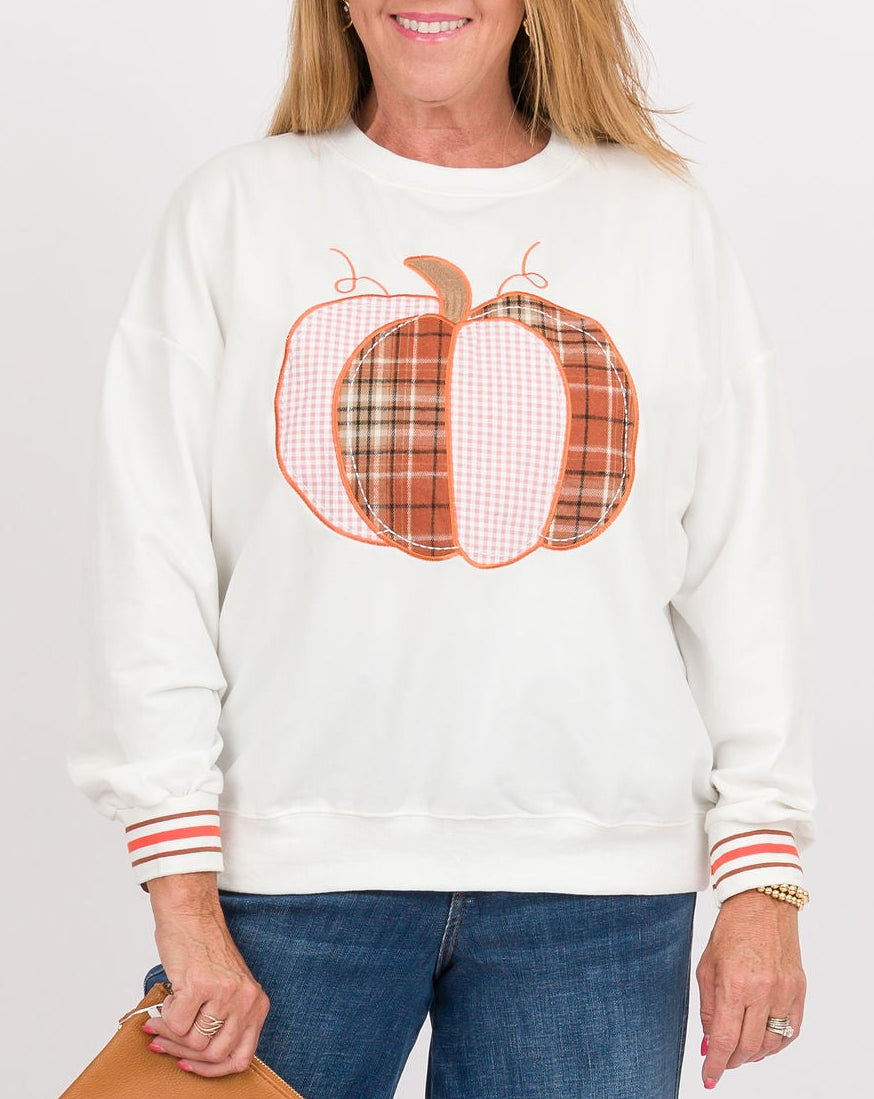 White Long Sleeve Pumpkin Top