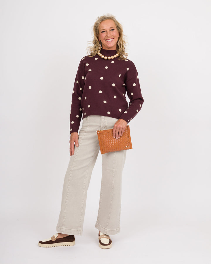 Plum Jam Polka Dot Sweater