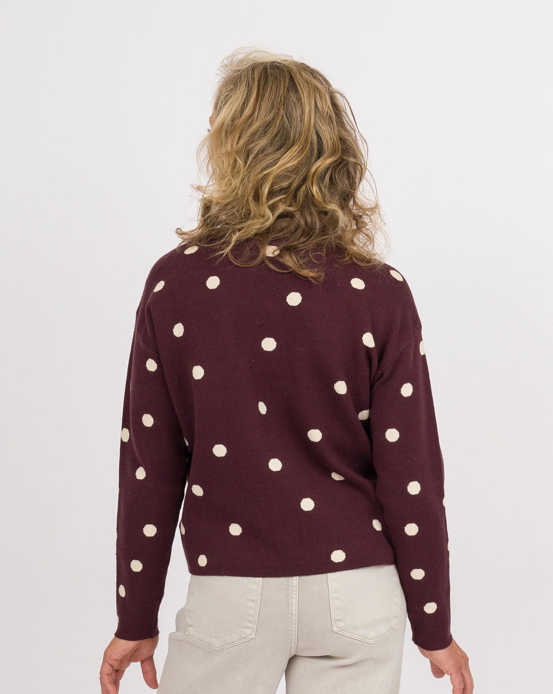 Plum Jam Polka Dot Sweater