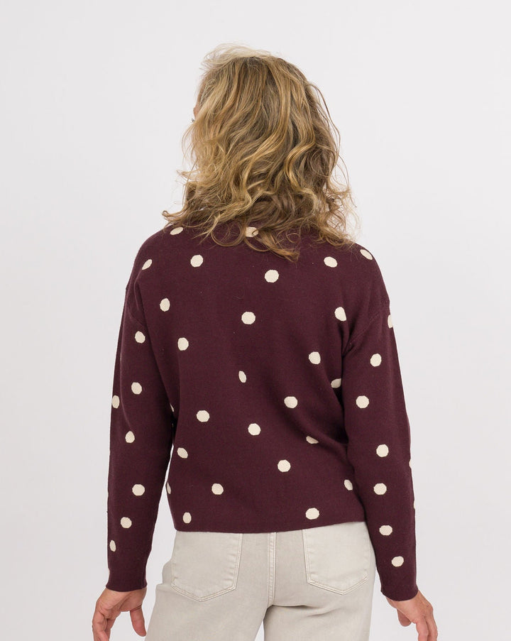 Plum Jam Polka Dot Sweater