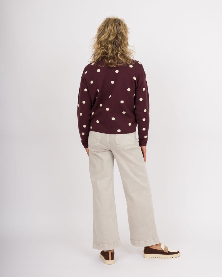 Plum Jam Polka Dot Sweater
