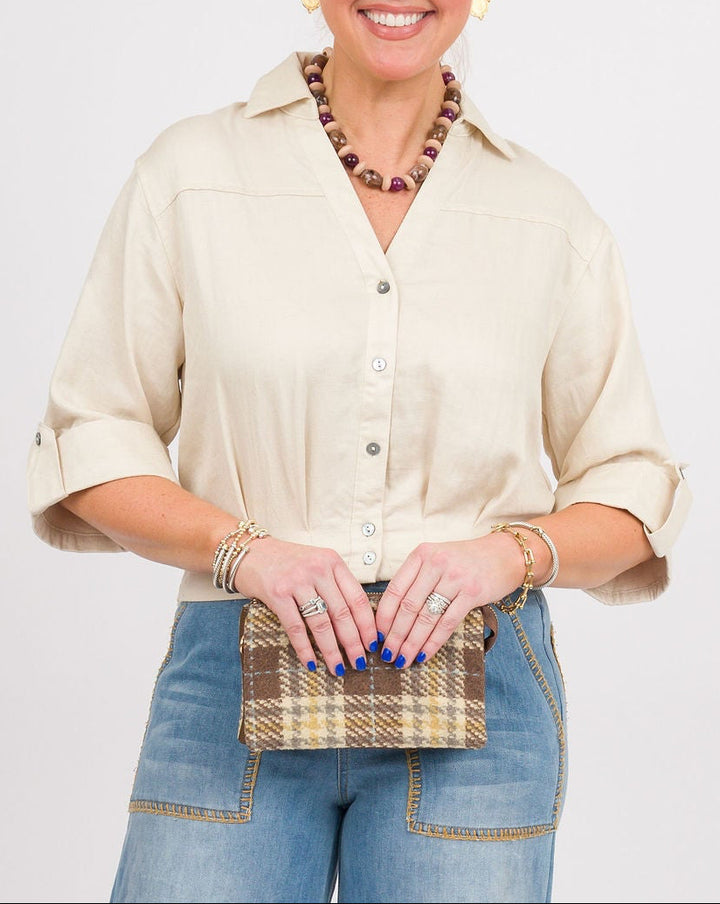 Clancy Ecru Elastic Waist Top