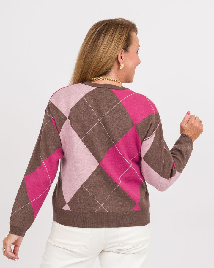 Heart of Pine Mocha Heather Arygle Sweater