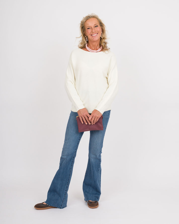 Heart of Pine Linda Long Sleeve Sweater - Vanilla