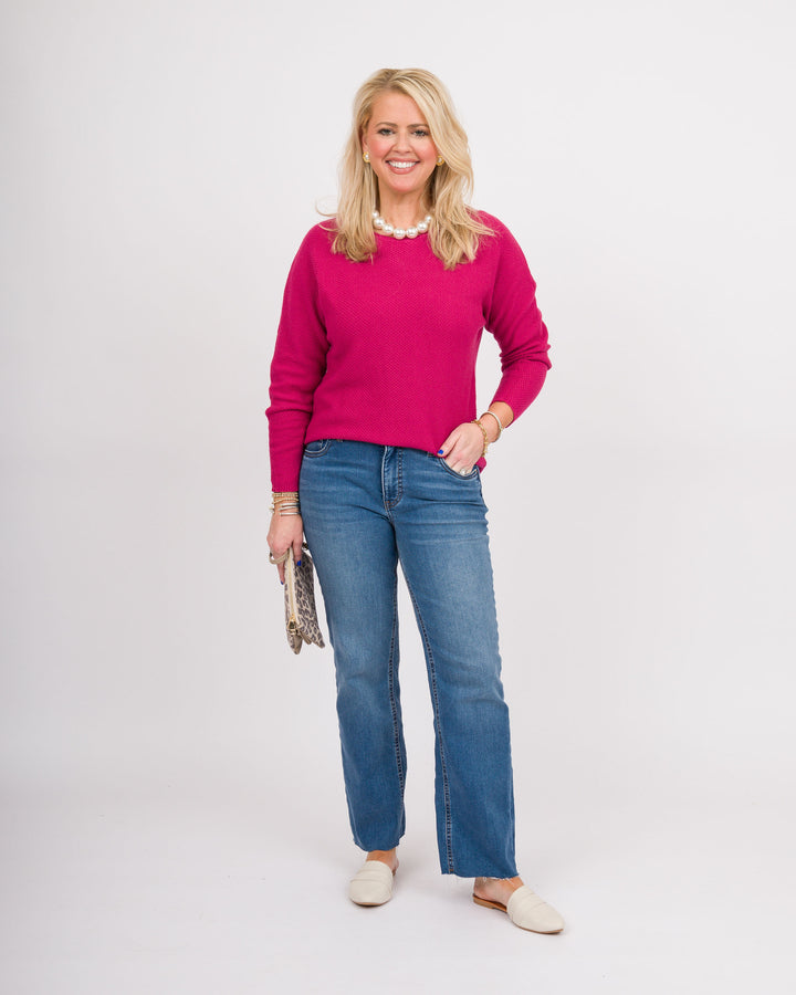 Heart of Pine Linda Long Sleeve Sweater - Pink Berry