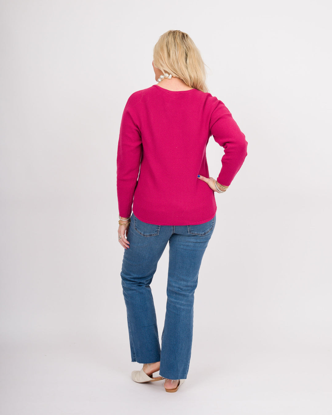 Heart of Pine Linda Long Sleeve Sweater - Pink Berry