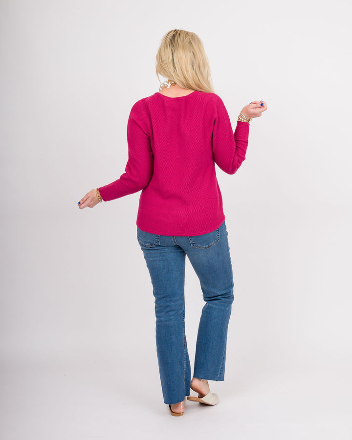 Heart of Pine Linda Long Sleeve Sweater - Pink Berry