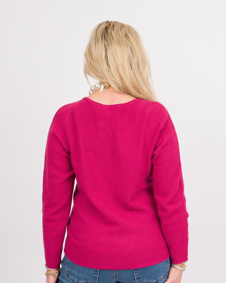 Heart of Pine Linda Long Sleeve Sweater - Pink Berry