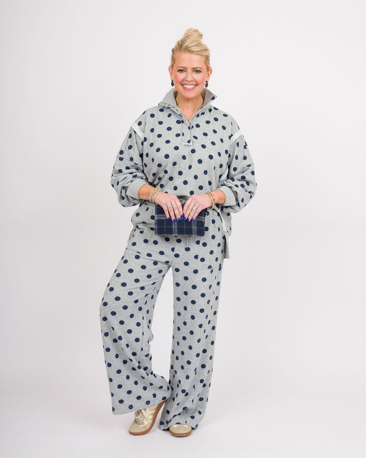 Heather Grey Polka Dot Pullover