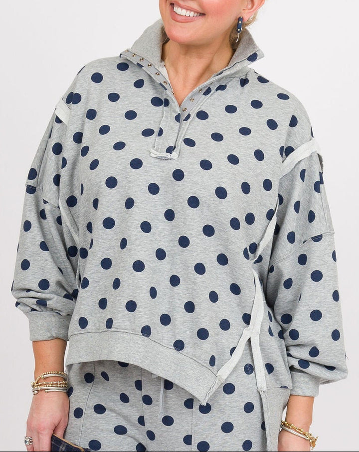 Heather Grey Polka Dot Pullover
