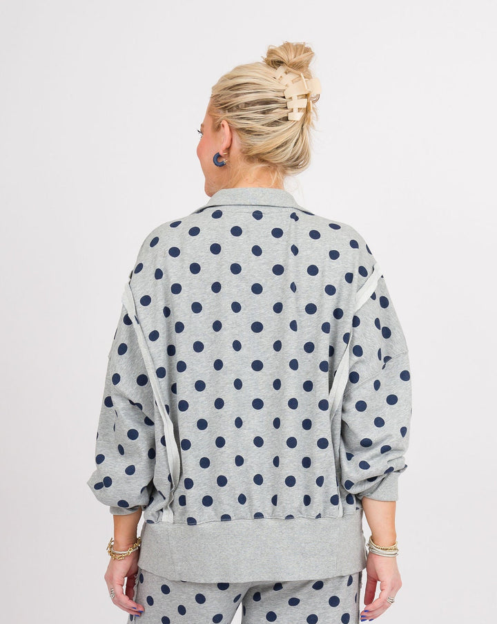 Heather Grey Polka Dot Pullover
