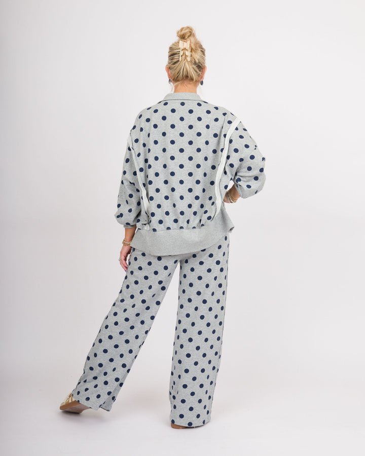 Heather Grey Polka Dot Pullover