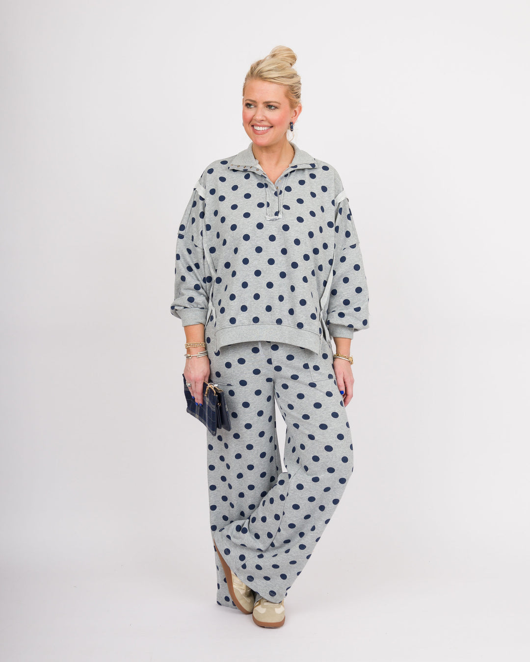 Heather Grey Polka Dot Pants