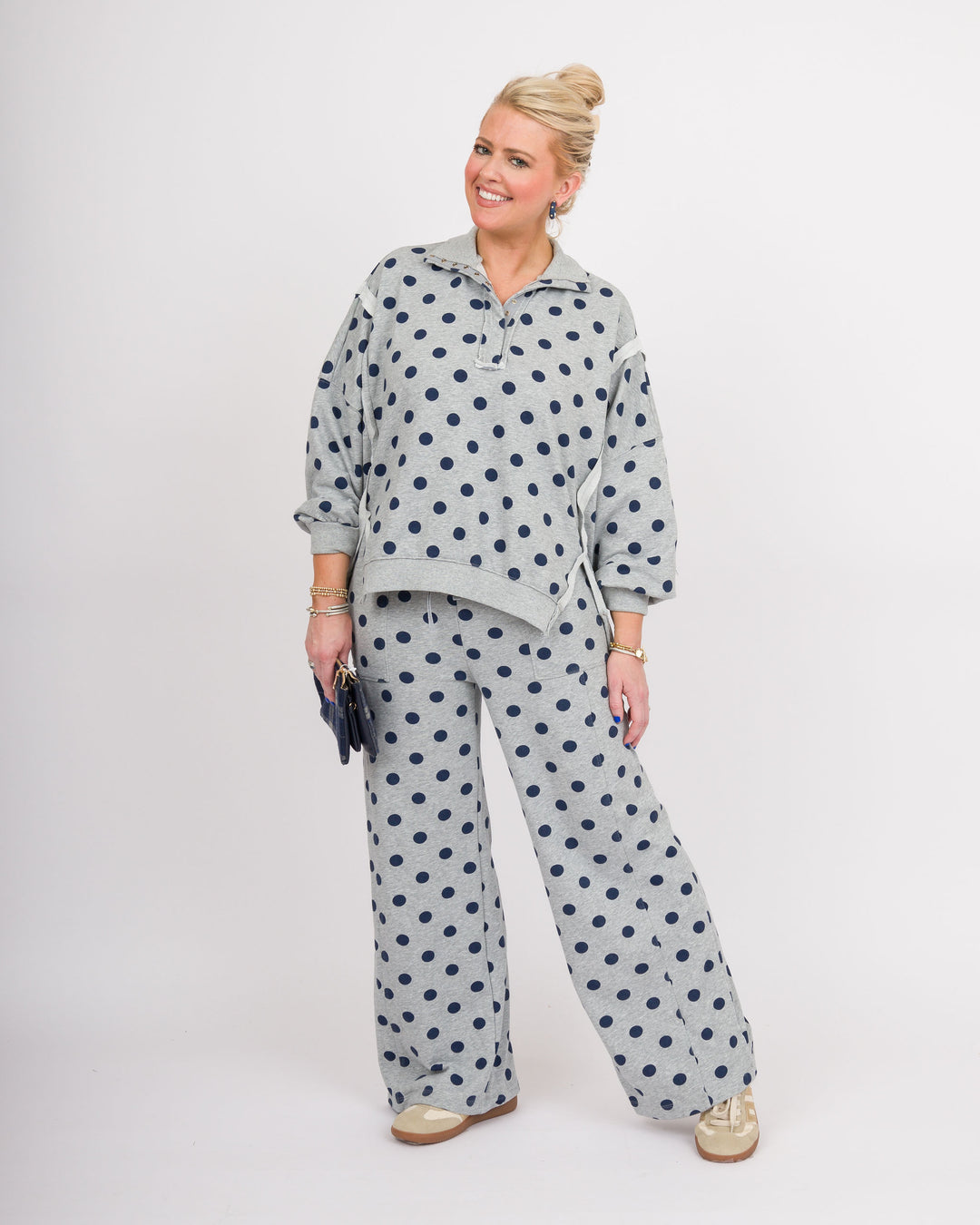 Heather Grey Polka Dot Pants