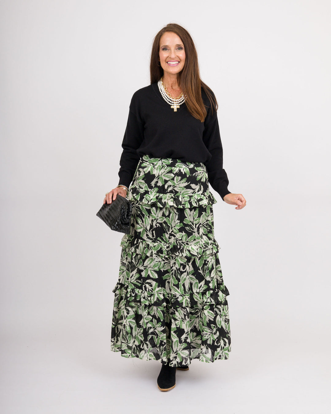 Heart of Pine Jalissa Ribbed V-Neck Sweater - Black
